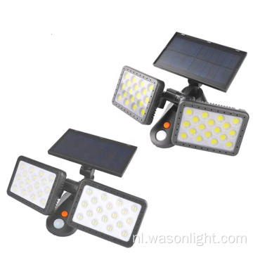 Wason beveiliging Solar Lights Outdoor 1000 lumen 6500K breed verstelbare 3 modi Waterdicht IP65 Wireless Motion Sensor Wall Light